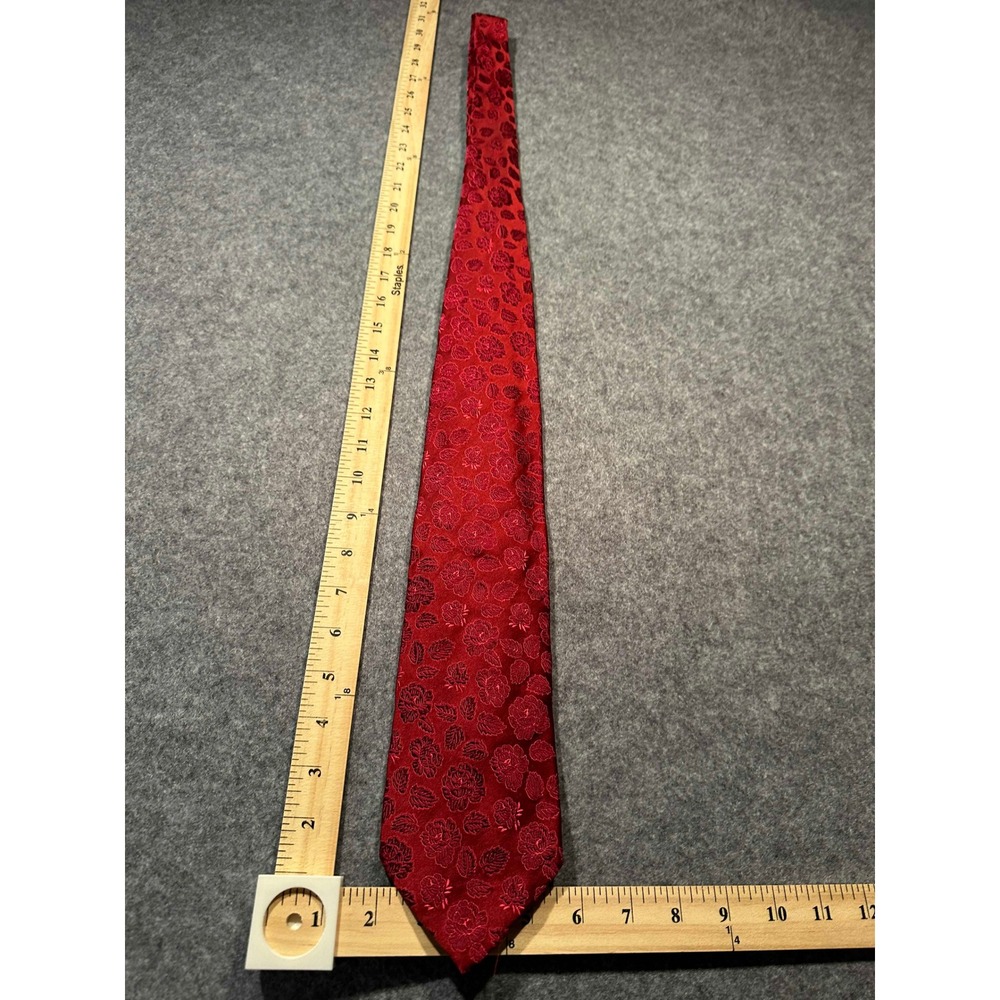 Dolce & Gabbana Red Floral Silk Tie Made in Italy Rose Jacquard Men Necktie